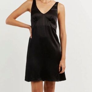 DISSH Simone Black Satin Mini Dress